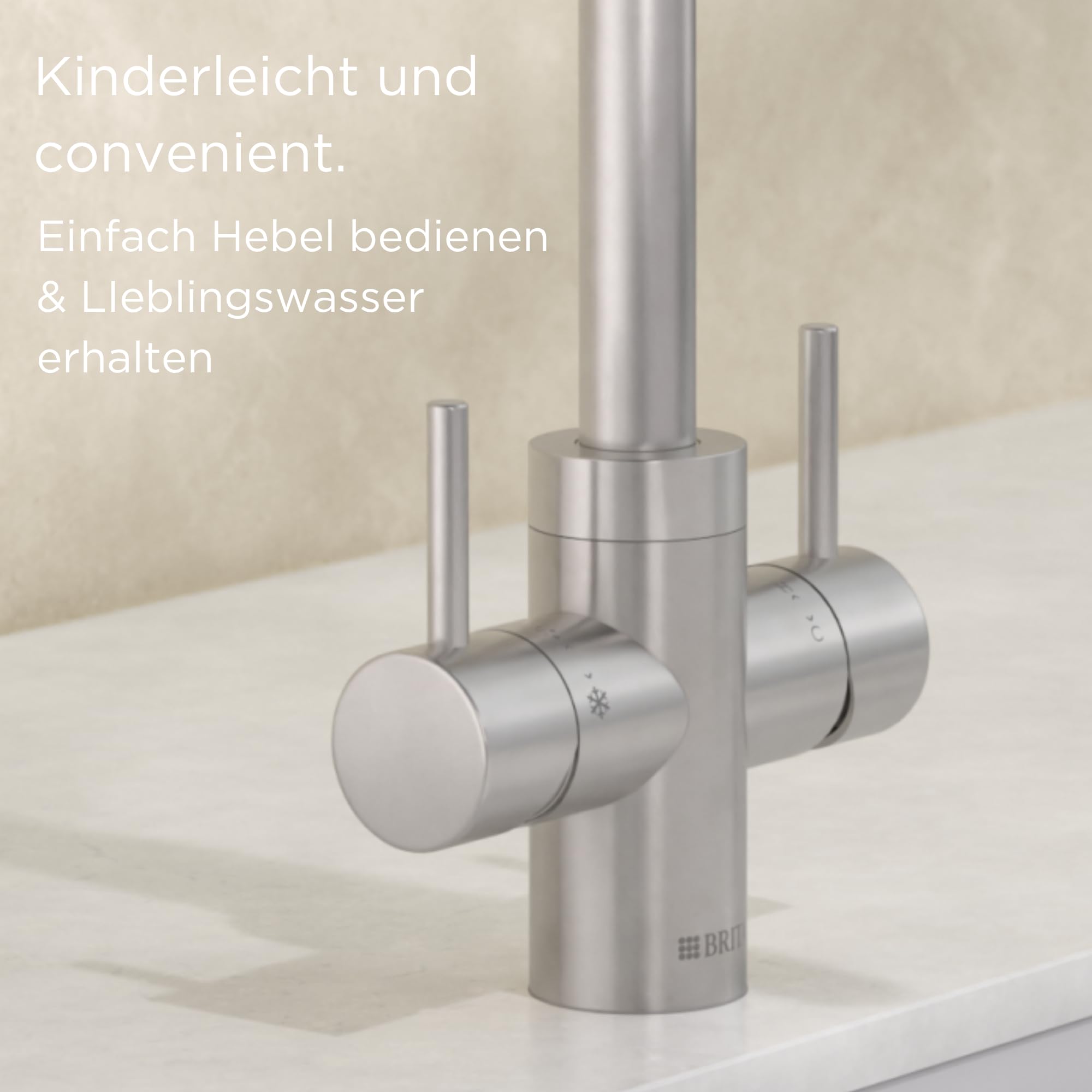 Brita Yource Pro Select Küchenarmatur Edelstahl eckig Set