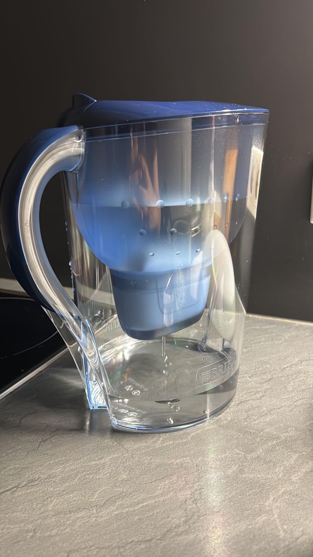 BRITA Style Essential XL Wasserfilterkanne steinblau Extra Kalkschutz