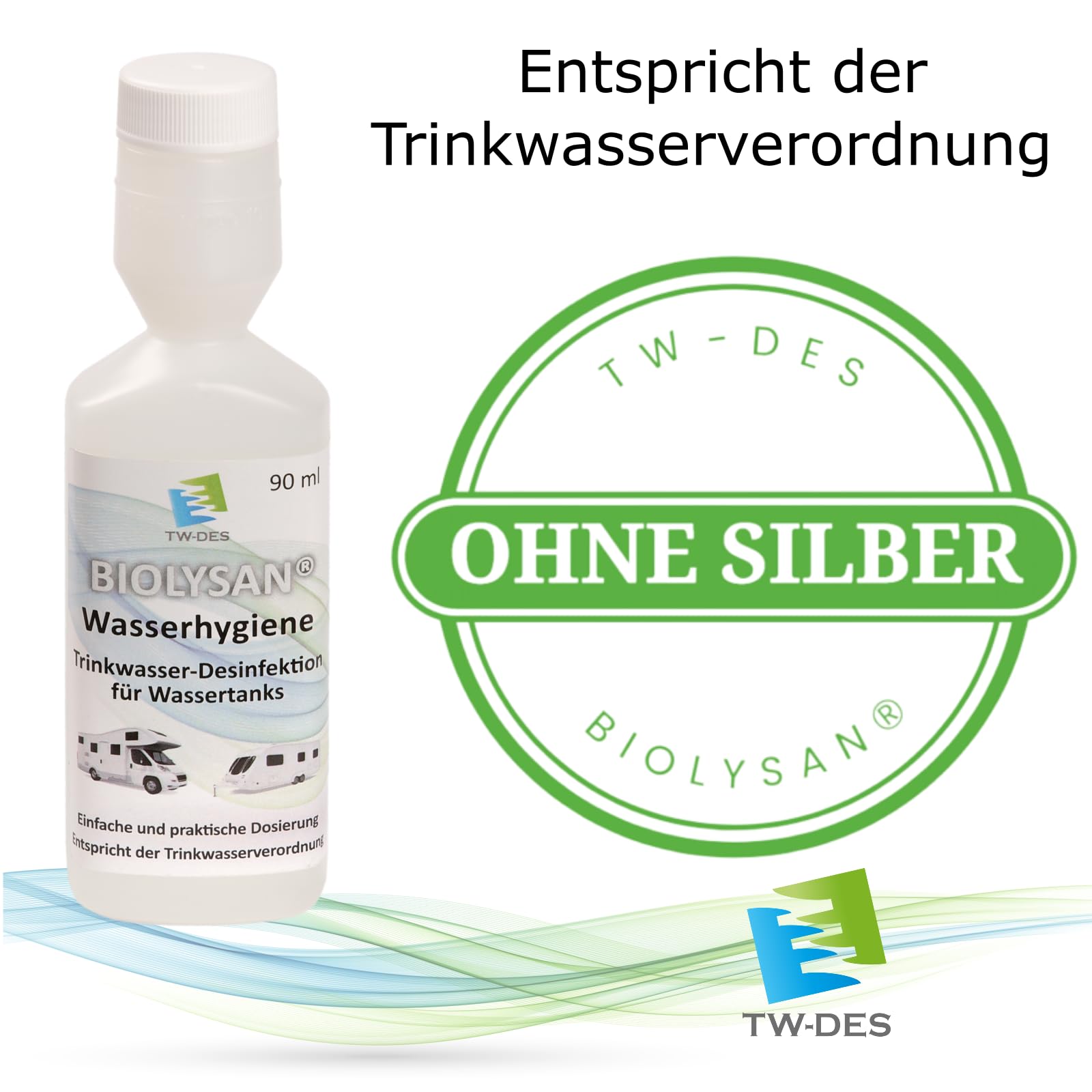 TW-DES Wasserhygiene 90ml Wohnmobil Boot Desinfektion chlorfrei