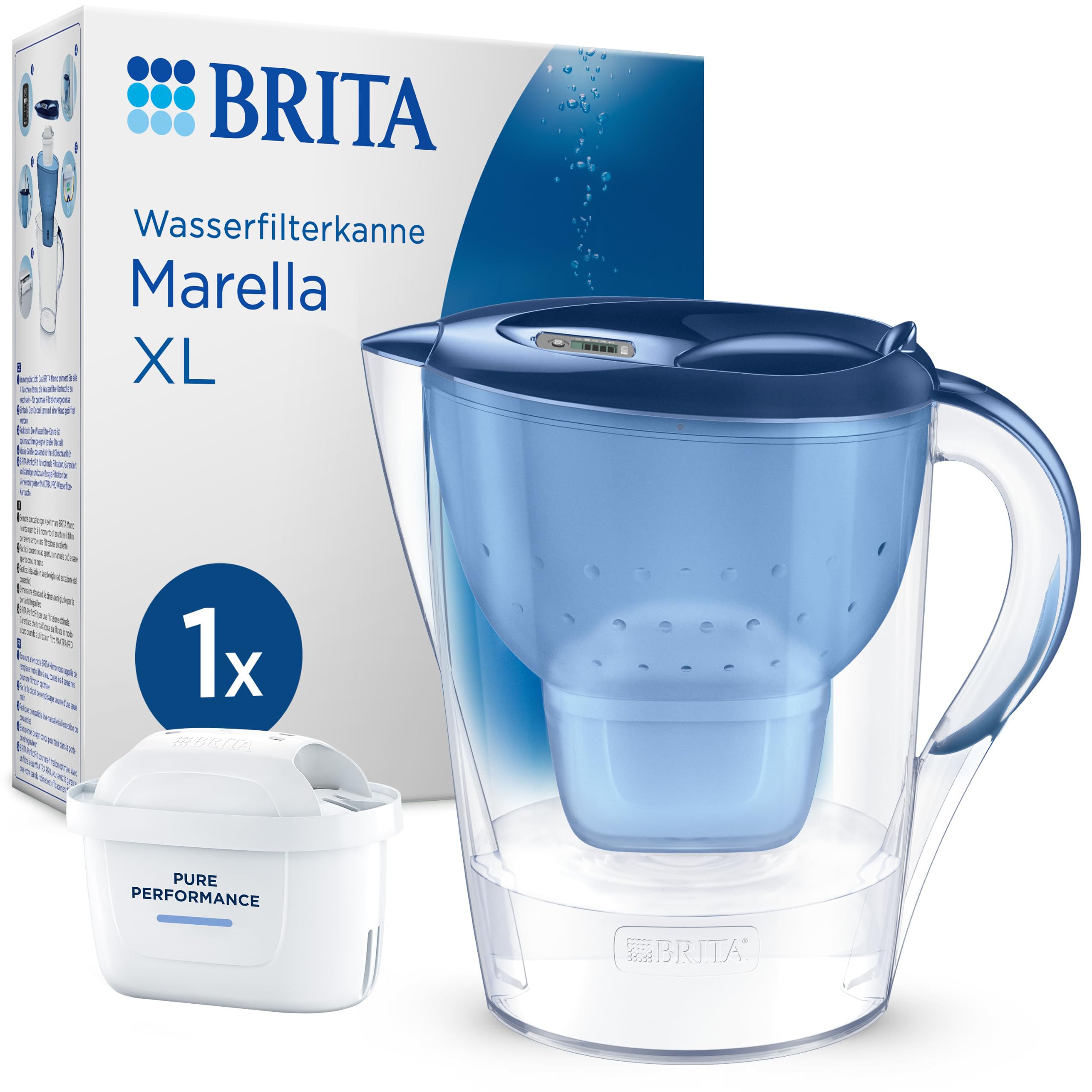 BRITA Marella XL Tischwasserfilter 3,5 L 1x Pure Performance