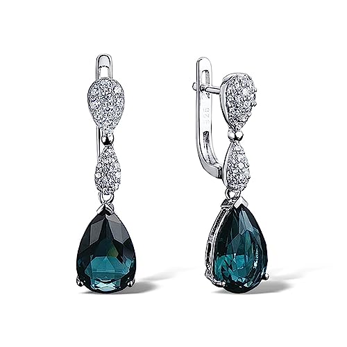 Sokolov Ohrhänger 925 Silber Zirkonia blaue Kristalle