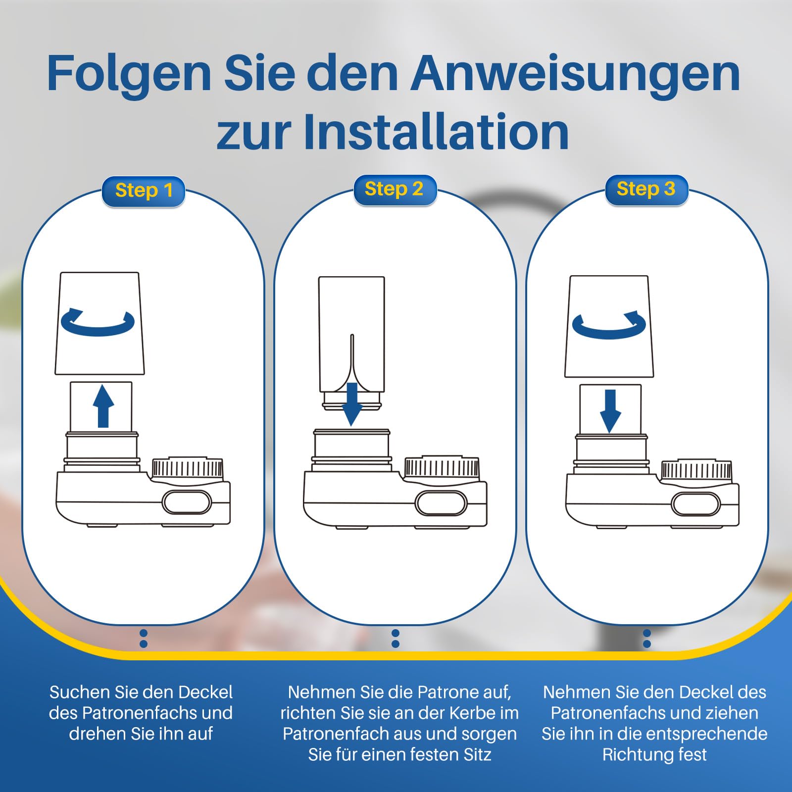 Golden IcePure SL004 Wasserhahnfilter Philips 4er Pack Chlor