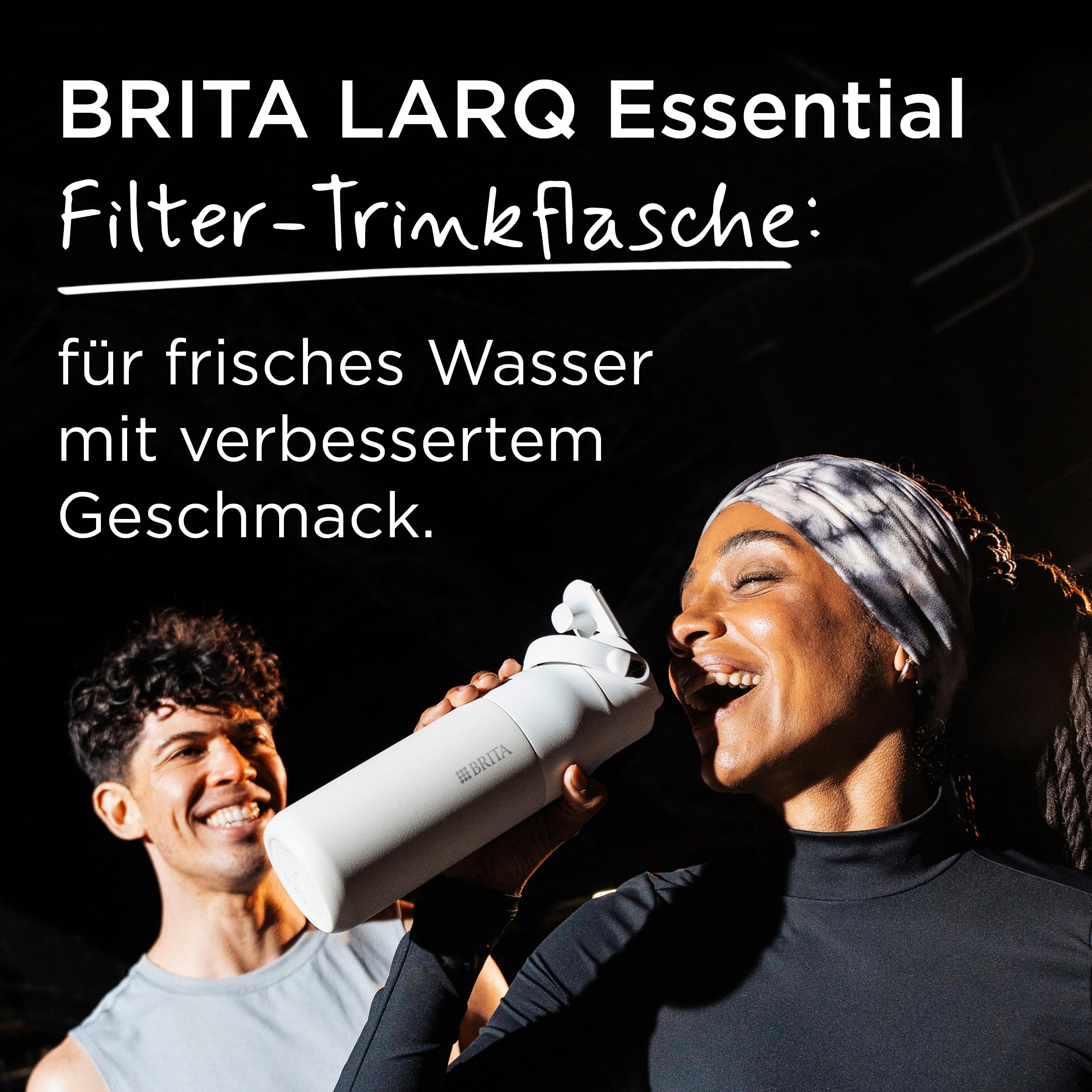 BRITA LARQ Essential Filter Trinkflasche beige 1 Liter Edelstahl