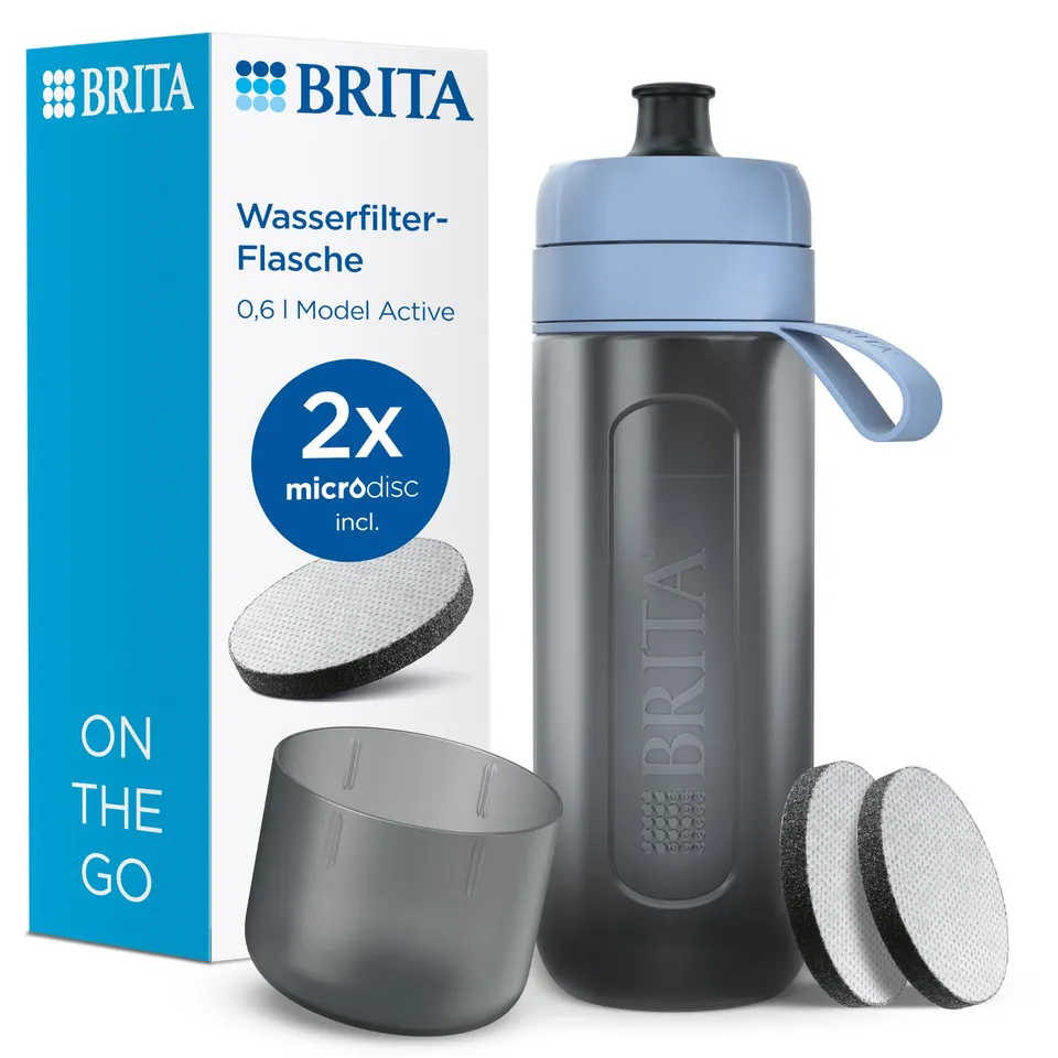Brita MicroDisc Model Active Trinkflasche 600ml mit Chlor-Filter