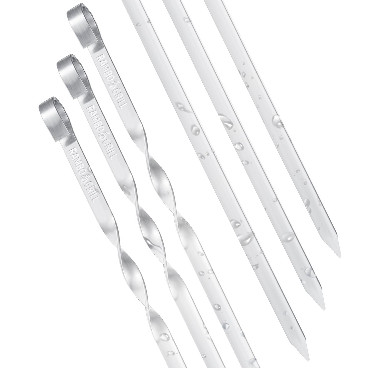 BEM Grillen&Garten Rambo Schaschlikspieße 50cm Edelstahl 6er Set