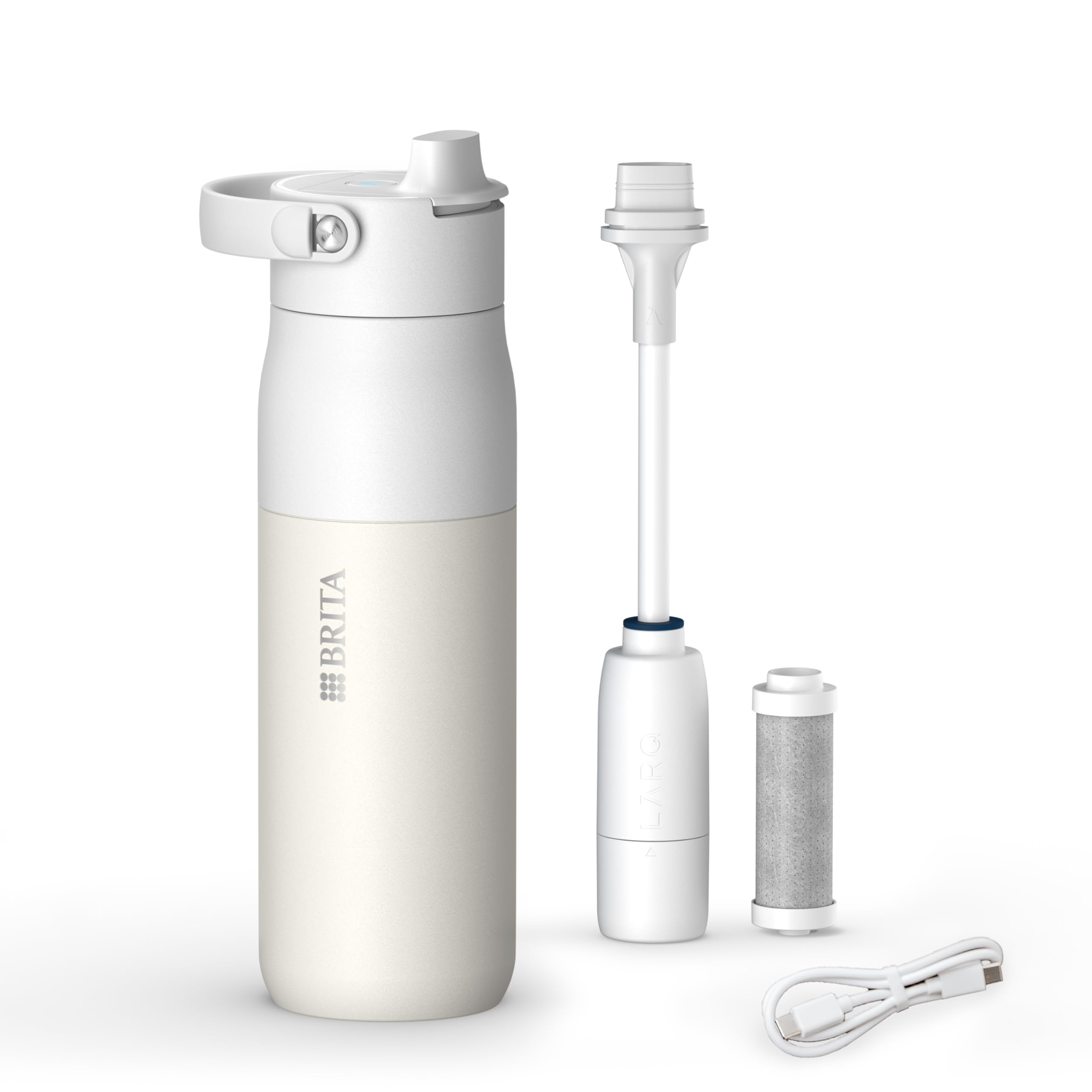 Brita MicroDisc LARQ iQ Trinkflasche 680 ml weiß Aktivkohle