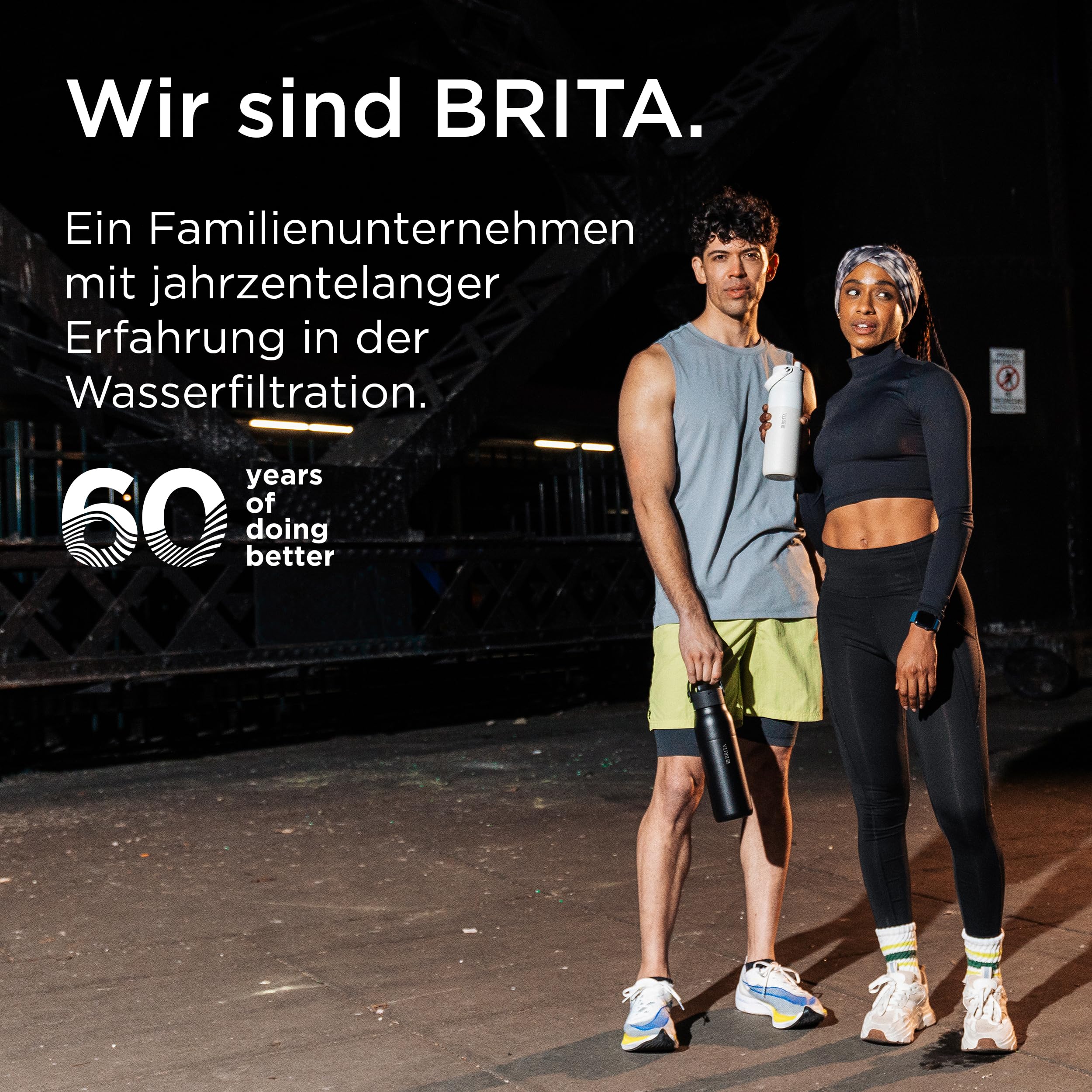BRITA LARQ Essential Trinkflasche 1L Weiß Edelstahl