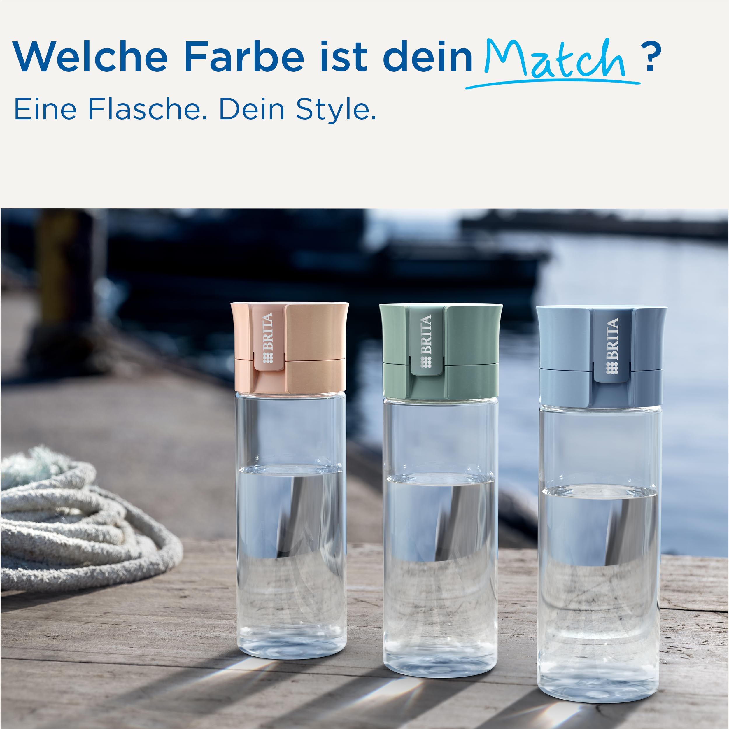 BRITA MicroDisc Vital Wasserflasche 600ml 2x Filter Chlor