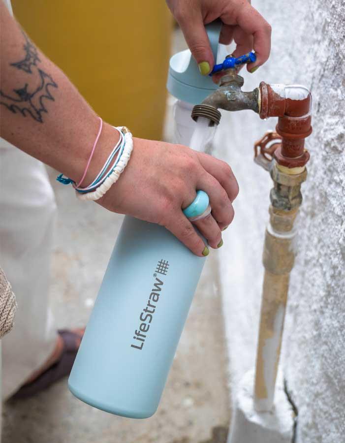 LifeStraw Go Series Edelstahl 18 oz Filterflasche Kyoto Orange