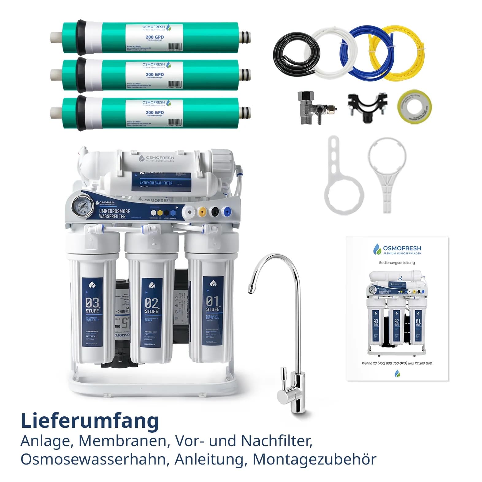 OsmoFresh OSMOSEANLAGEN Proline X3 Osmoseanlage 600 GPD