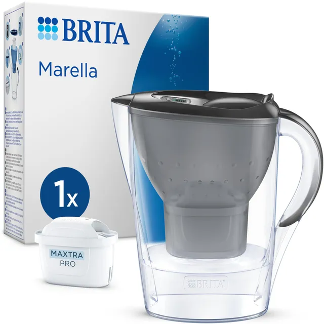 Brita Marella Tischwasserfilter-Kanne mit 1x Pure Performance Chlor-Filter