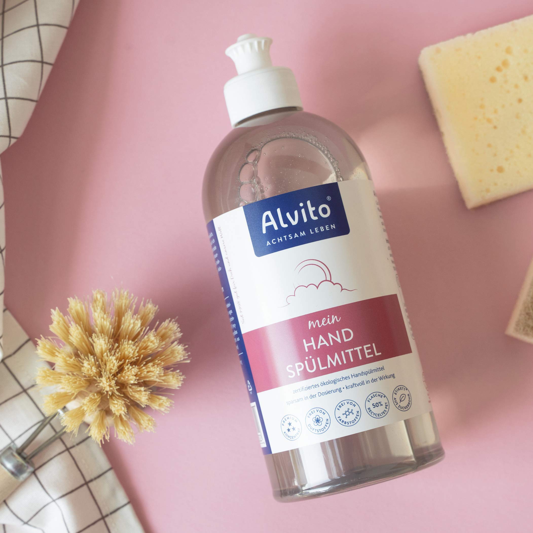 Alvito Handspülmittel 500ml vegan ohne Duftstoffe Pflanzentenside