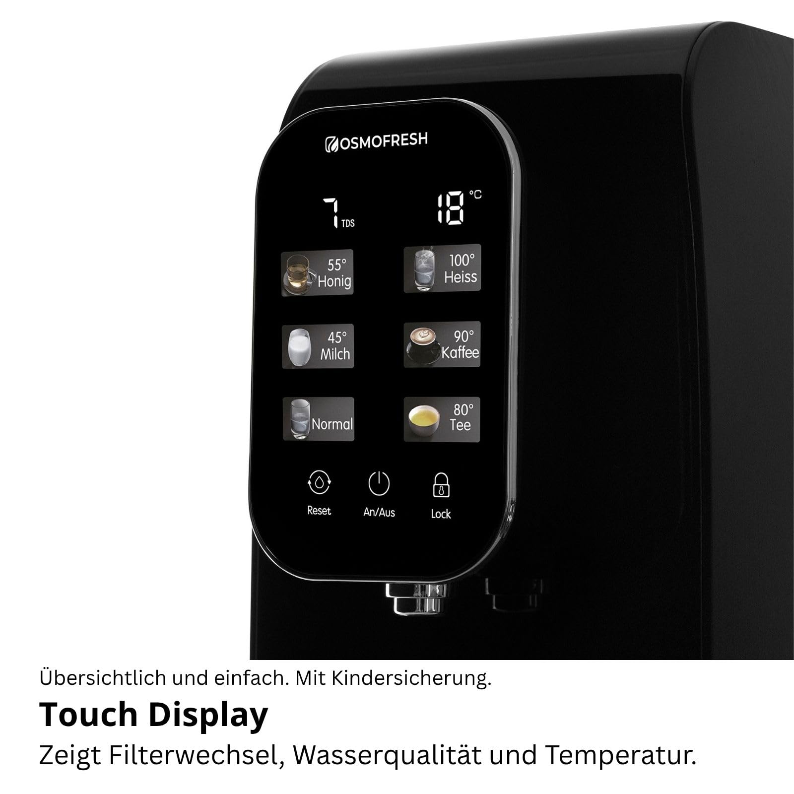 OsmoFresh Quella Life Osmoseanlage Black Heißwasser 6 Stufen
