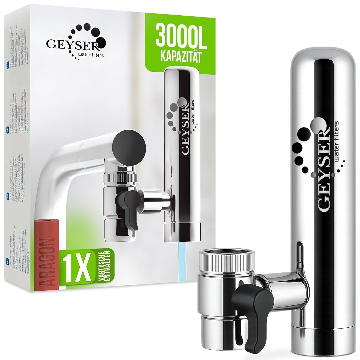 Geyser Euro Wasserhahnfilter System +1 Kartusche Aragon