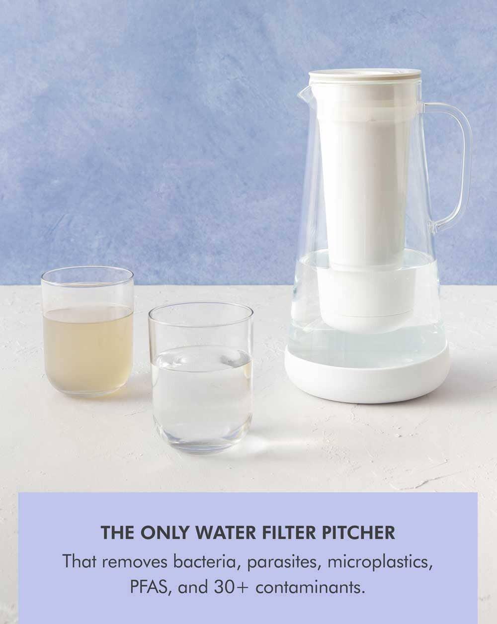 LifeStraw Home 7-Cup Glass Filterkanne White mit Bakterienfilter