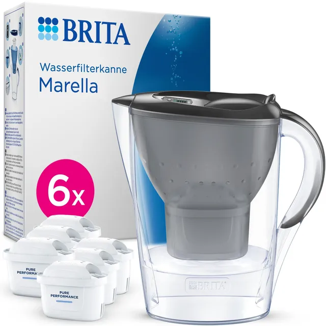 Brita Tischwasserfilter Marella Kanne Pure Performance 6 Kartuschen