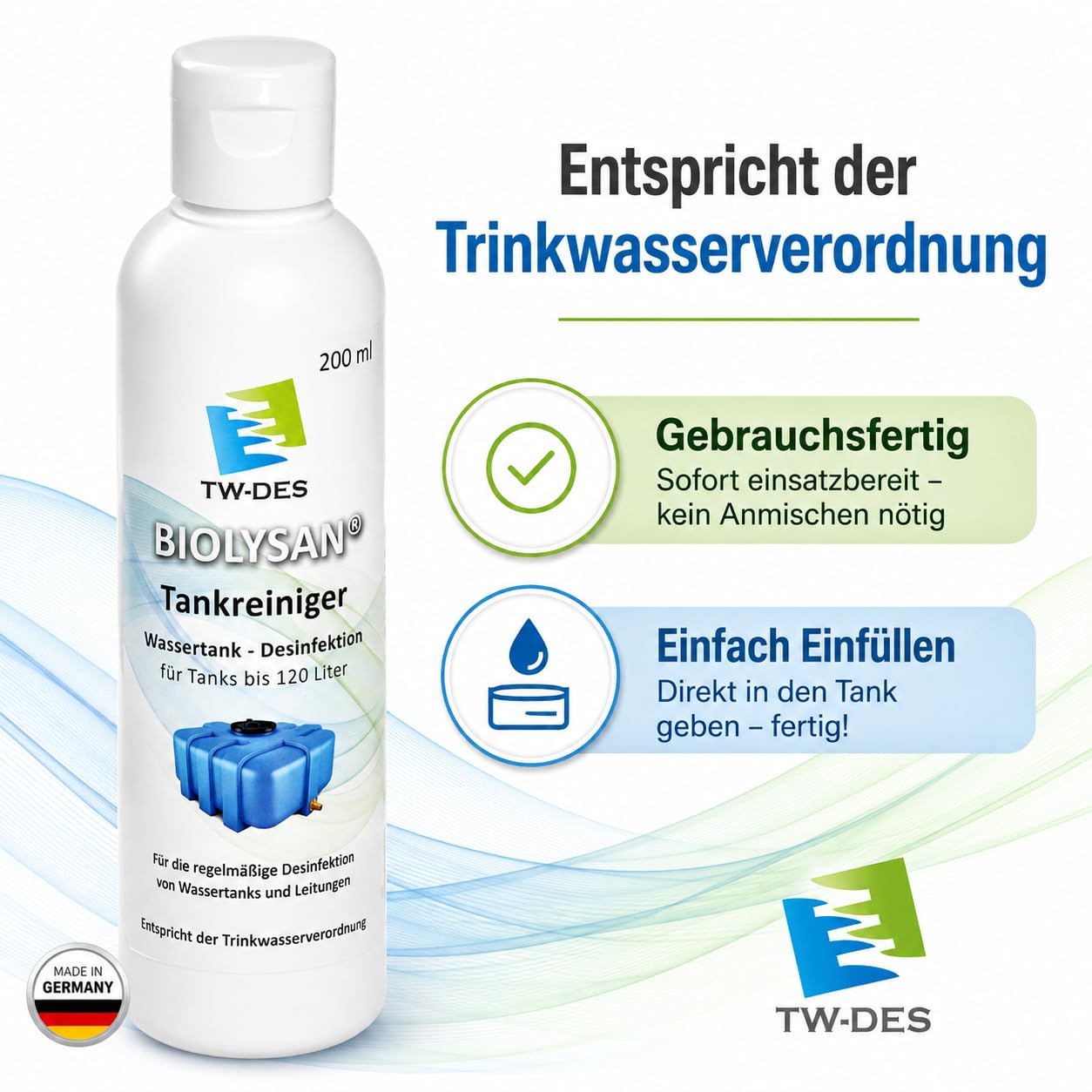TW-DES BIOLYSAN Tankreiniger Desinfektion Wohnmobil 120l