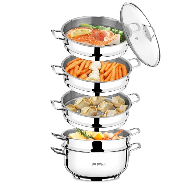 BEM Dampfkocher Edelstahl 28 cm 6-tlg Mantowarka