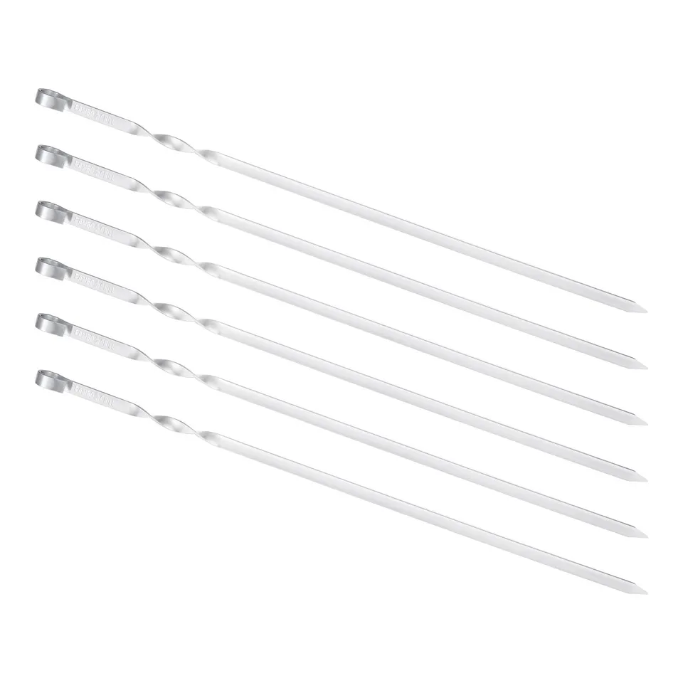 BEM Rambo Grill Schaschlikspieße Edelstahl 50 cm 12er Set flach