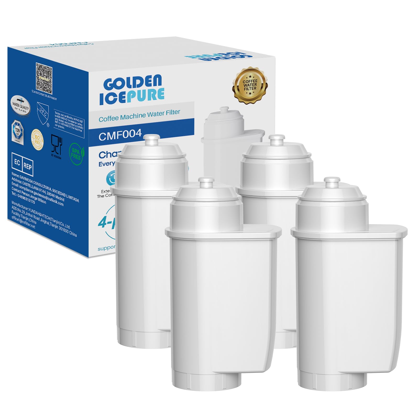 Golden IcePure Coffee Water Filters Siemens EQ 4er Pack