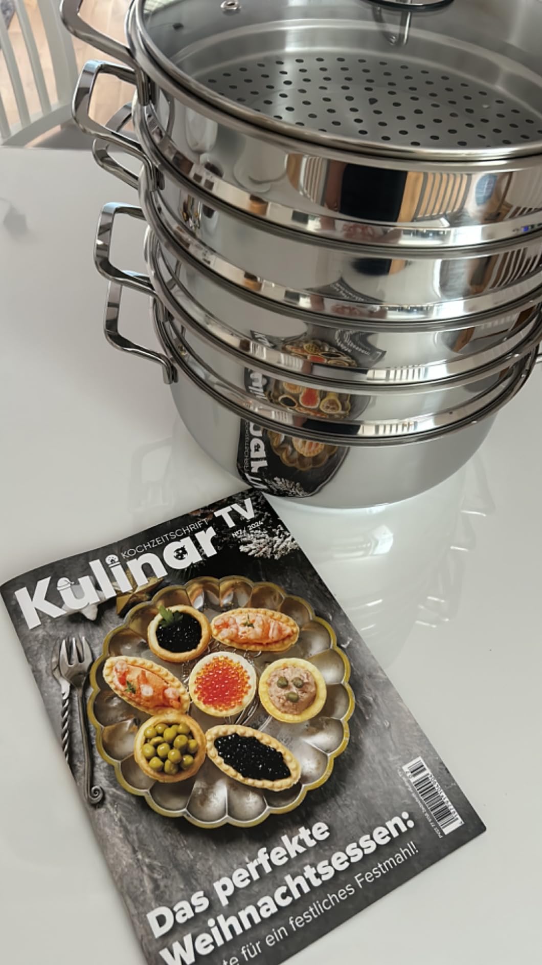 BEM Dampfkocher Edelstahl 28 cm 6-tlg Mantowarka