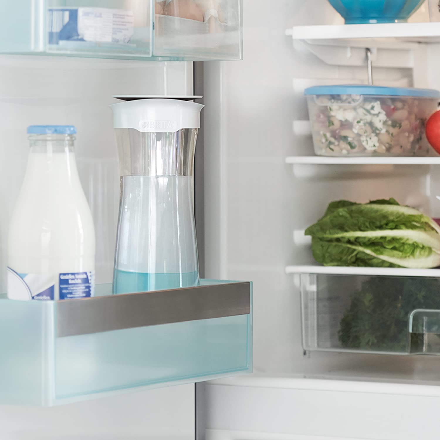 BRITA MicroDisc Filterkaraffe Weiß 1,3 Liter Chlor PFAS