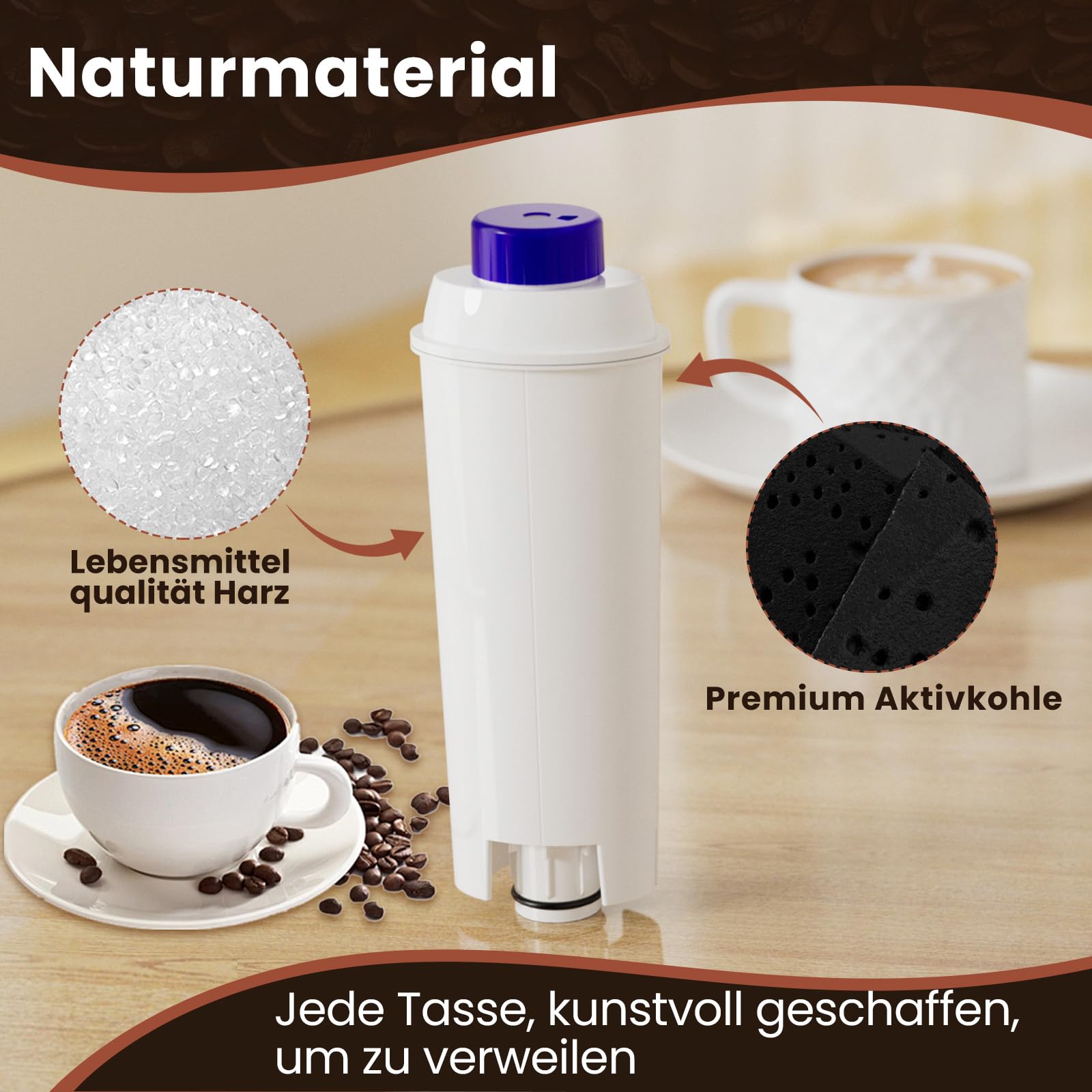 Golden IcePure Coffee Wasserfilter DeLonghi 4 Stück Kalk