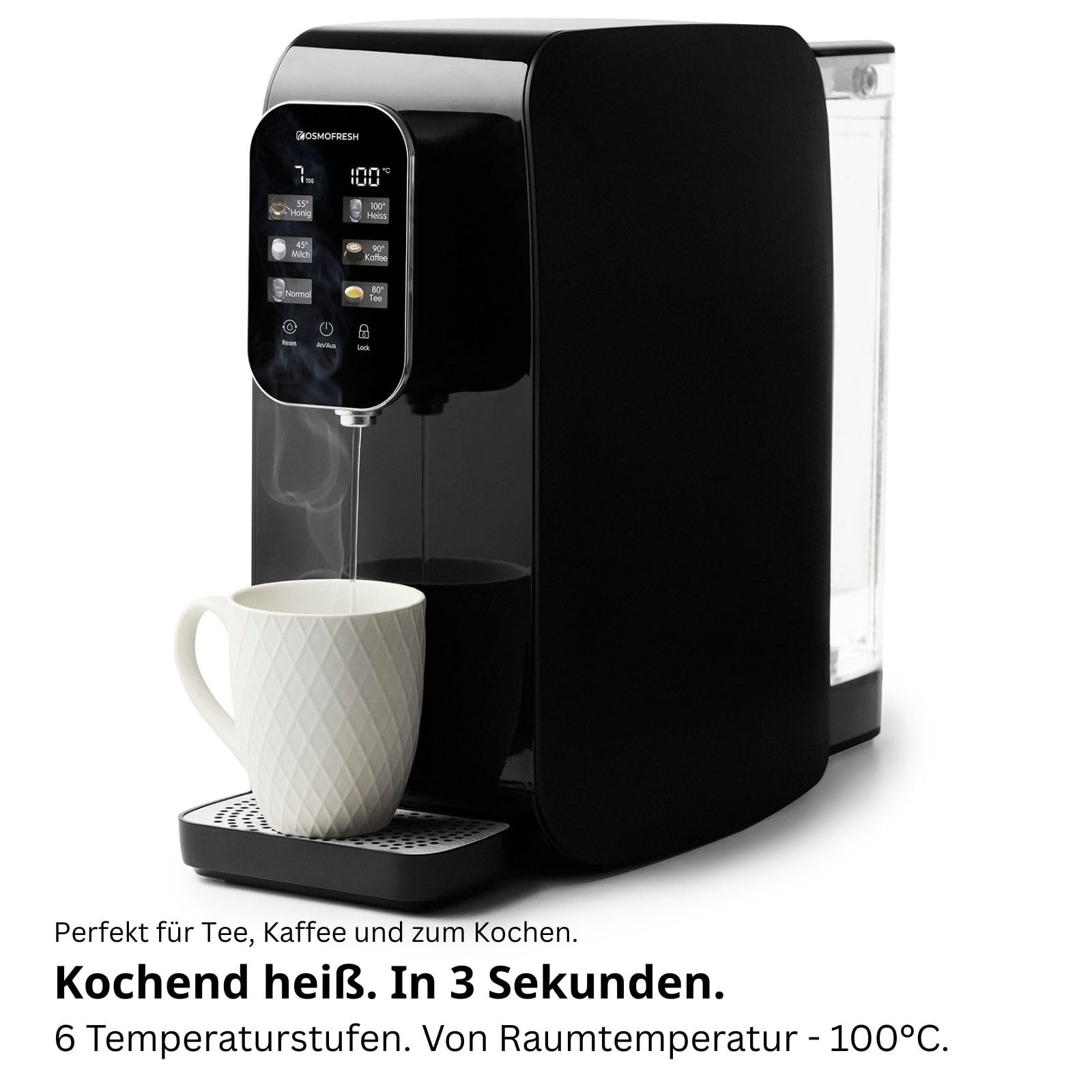 OsmoFresh Quella Life Osmoseanlage Black Heißwasser 6 Stufen