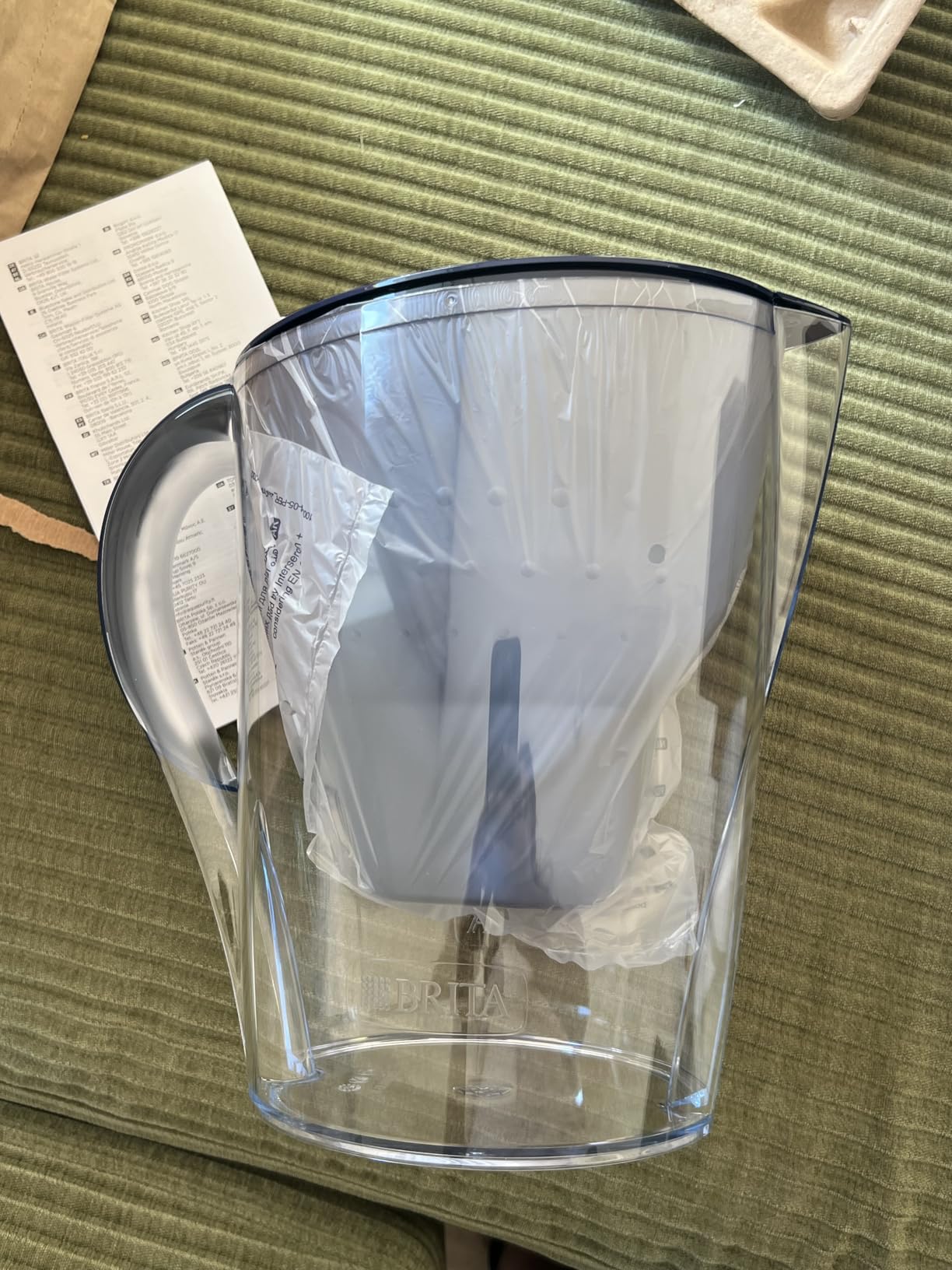 BRITA Style Essential XL Wasserfilterkanne steinblau Extra Kalkschutz