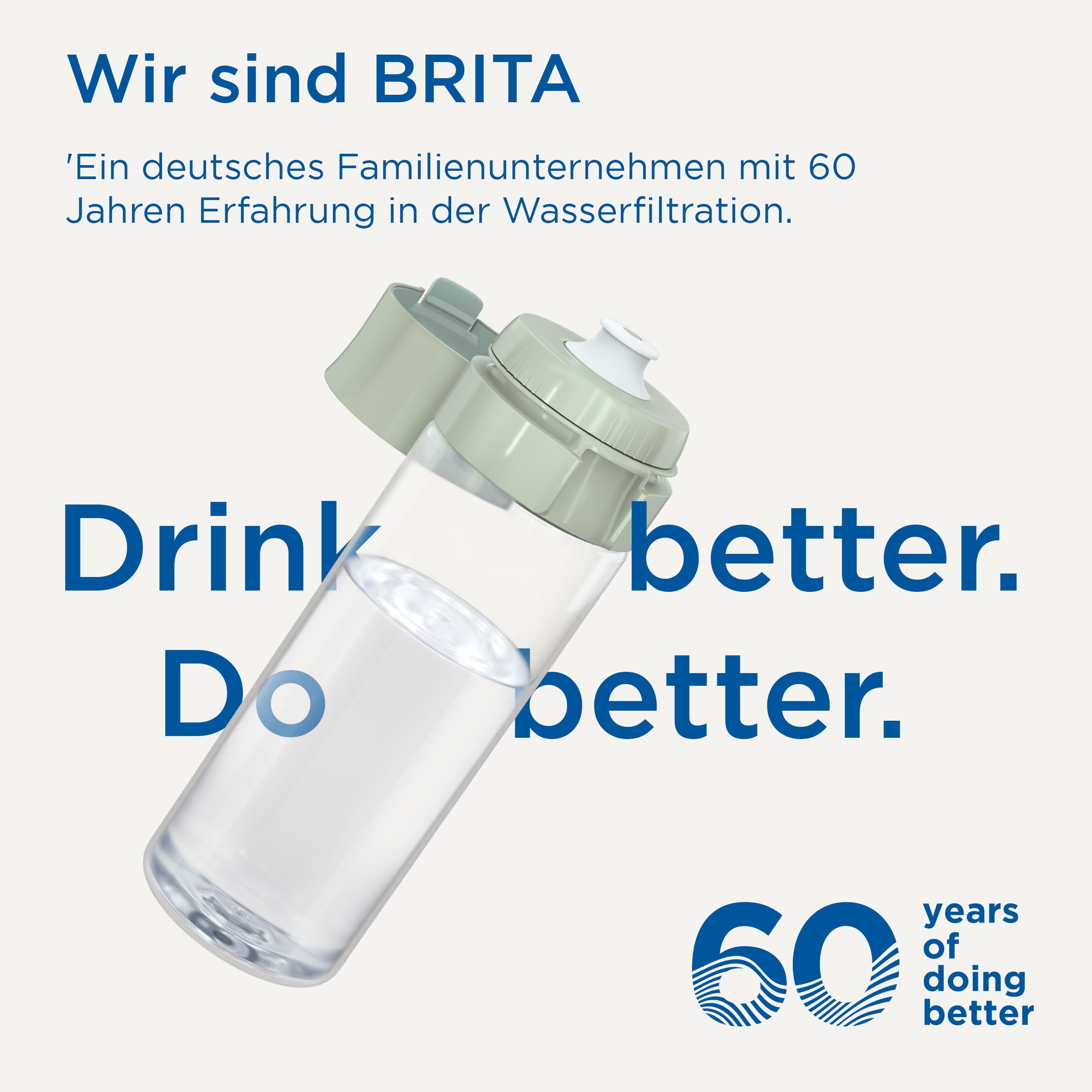 BRITA MicroDisc Vital Wasserflasche 600ml 2x Filter Chlor