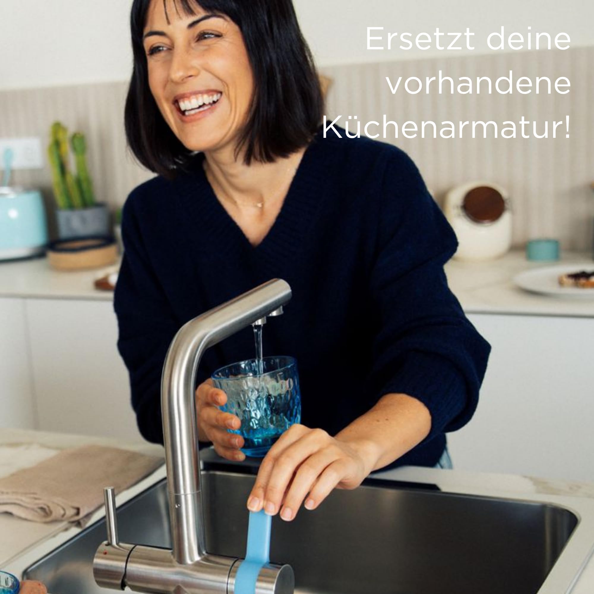 BRITA 3-Wege Küchenarmatur Edelstahl rund mit P 1000 Filter
