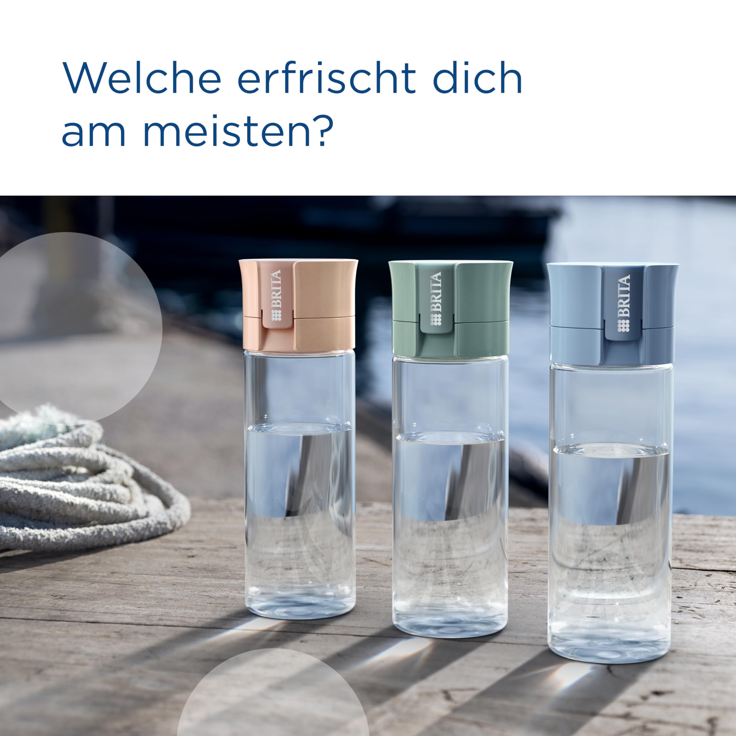 BRITA MicroDisc Vital Wasserflasche 600ml 2x Filter Chlor