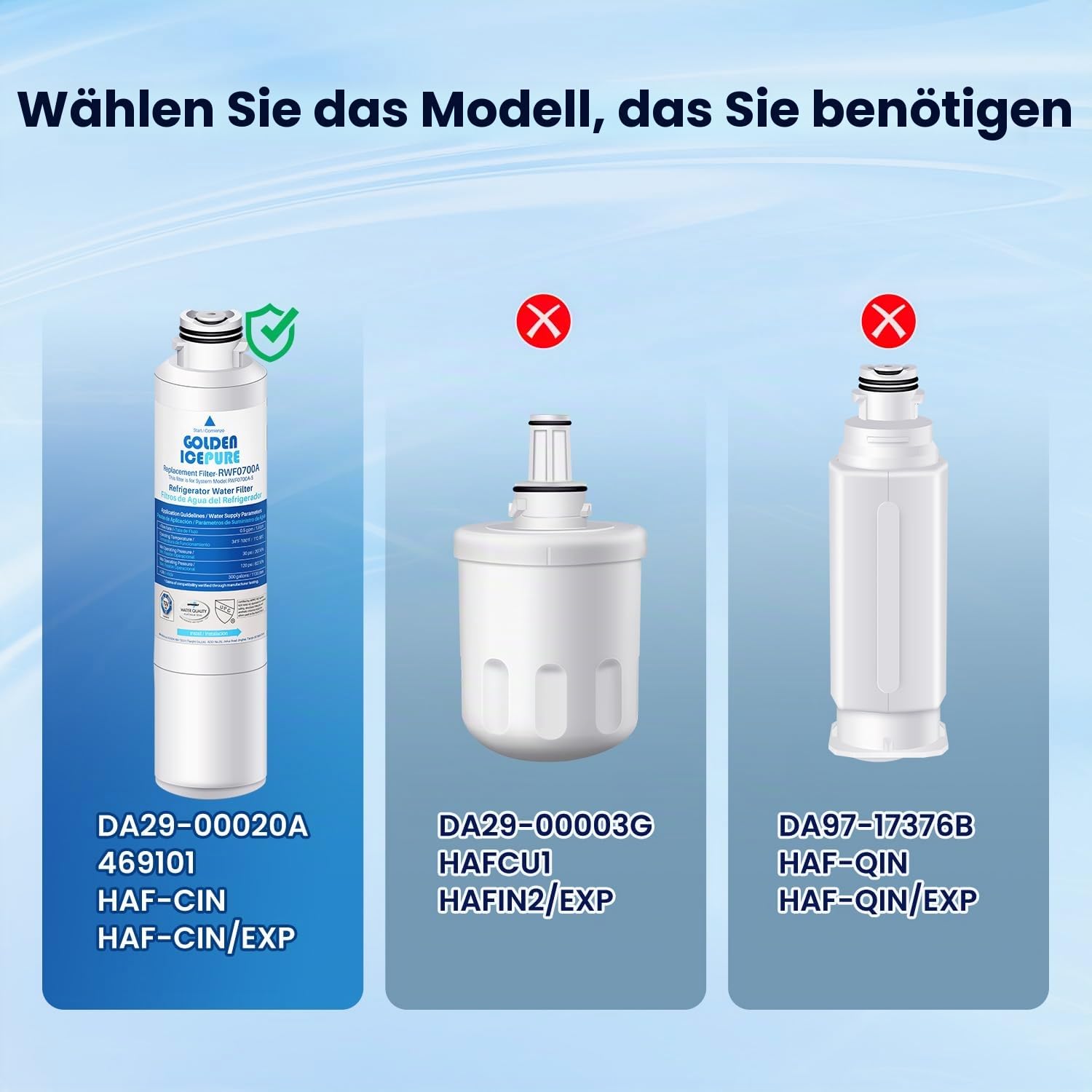 Golden IcePure DA29-00020B Kühlschrankfilter 3er Pack Chlor