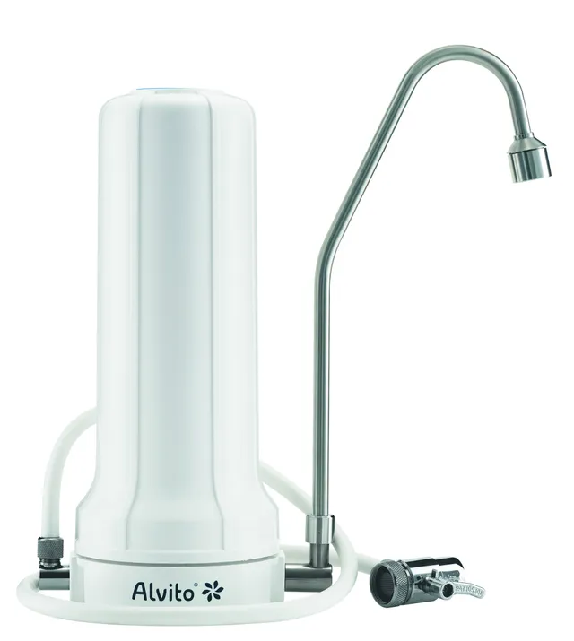 Alvito AuftischFilter Pro Wasserfilter weiß hohes Auslaufrohr