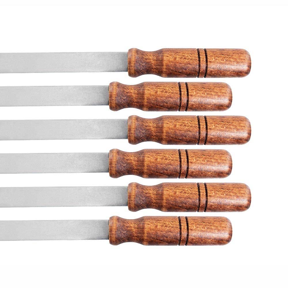 BEM Grillspieße Edelstahl 60cm Holzgriff 6 Stück Kebab