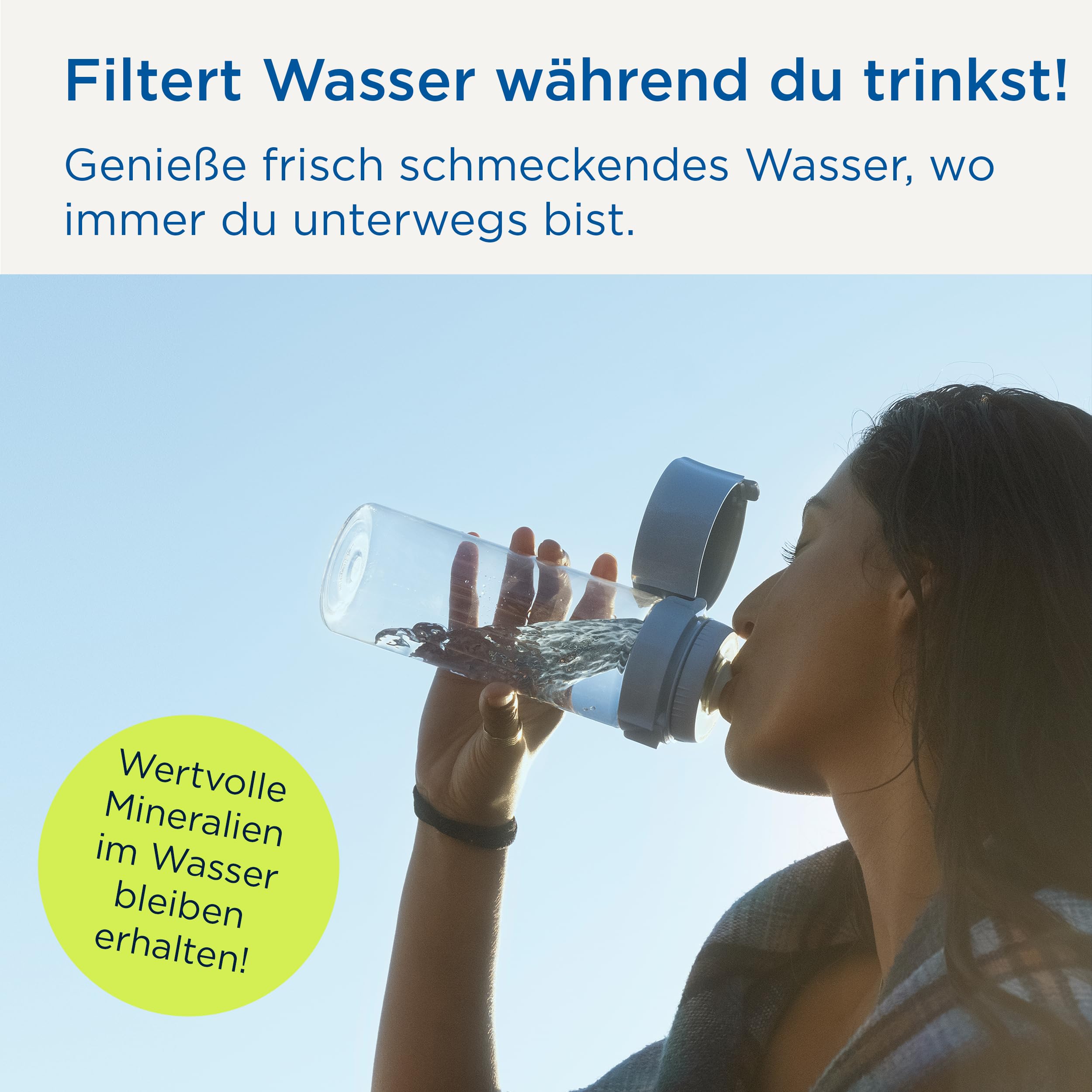 BRITA MicroDisc Vital Wasserflasche 600ml 2x Filter Chlor