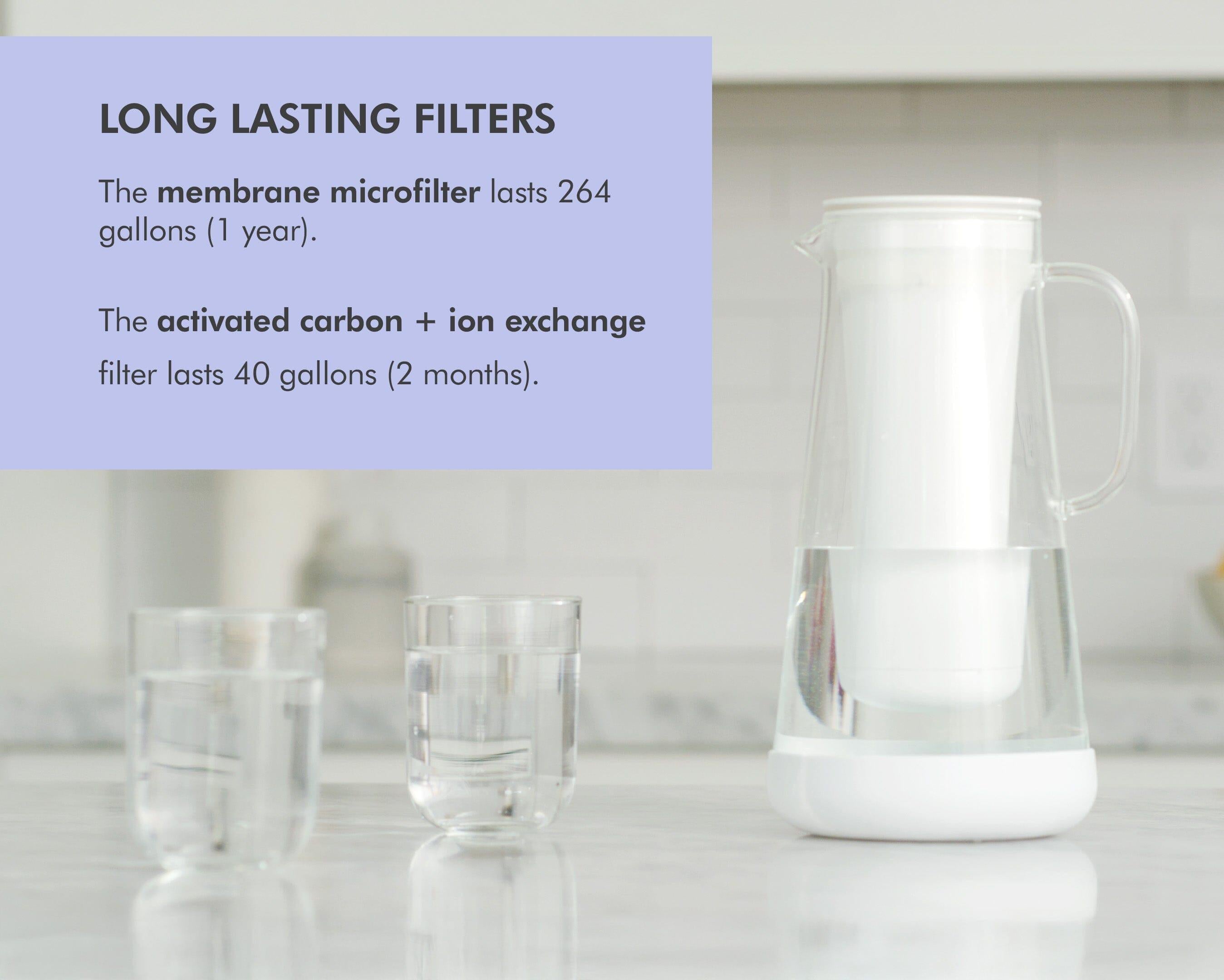 LifeStraw Home 7-Cup Glass Filterkanne White mit Bakterienfilter
