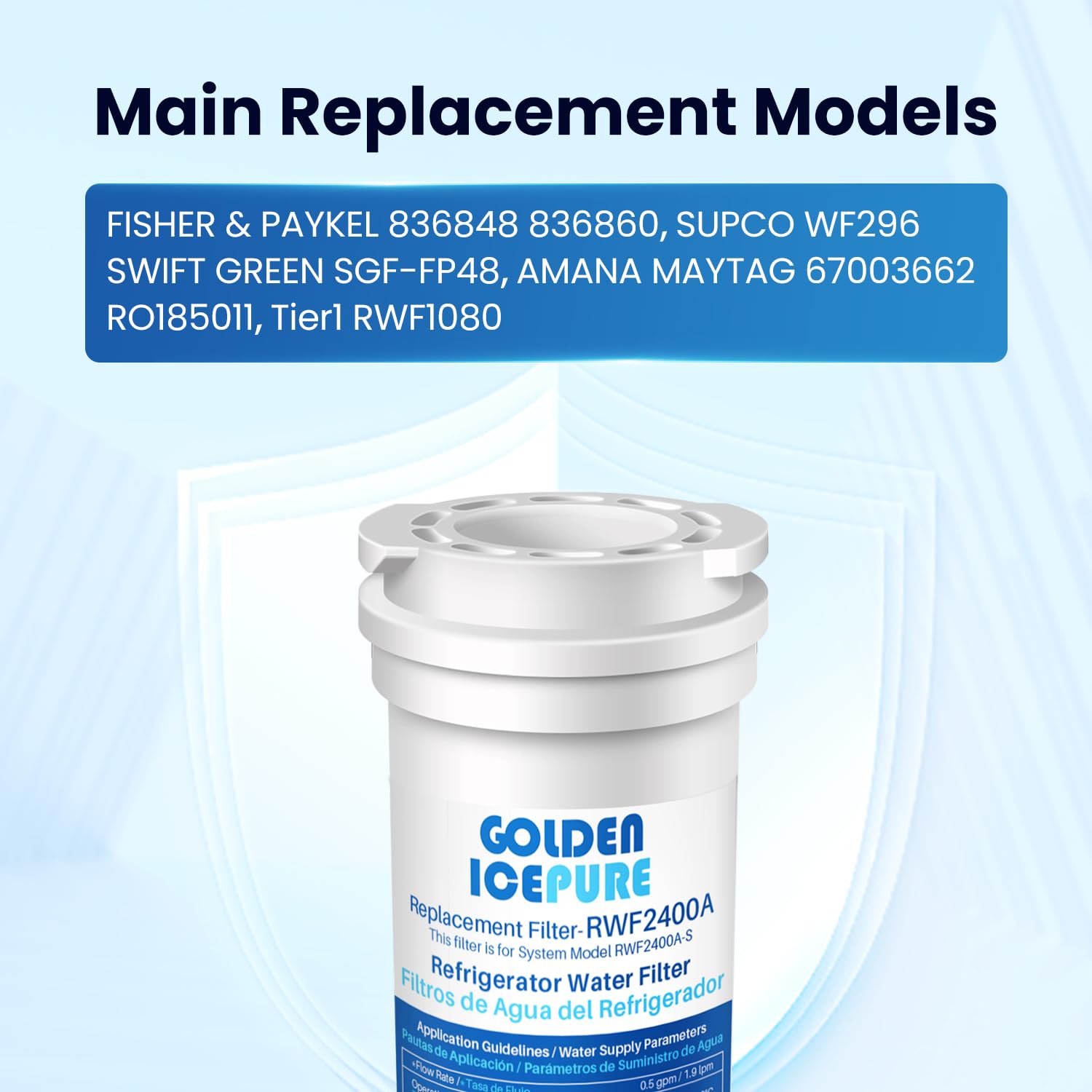 Golden IcePure Kühlschrank-Wasserfilter Fisher & Paykel 4er Pack