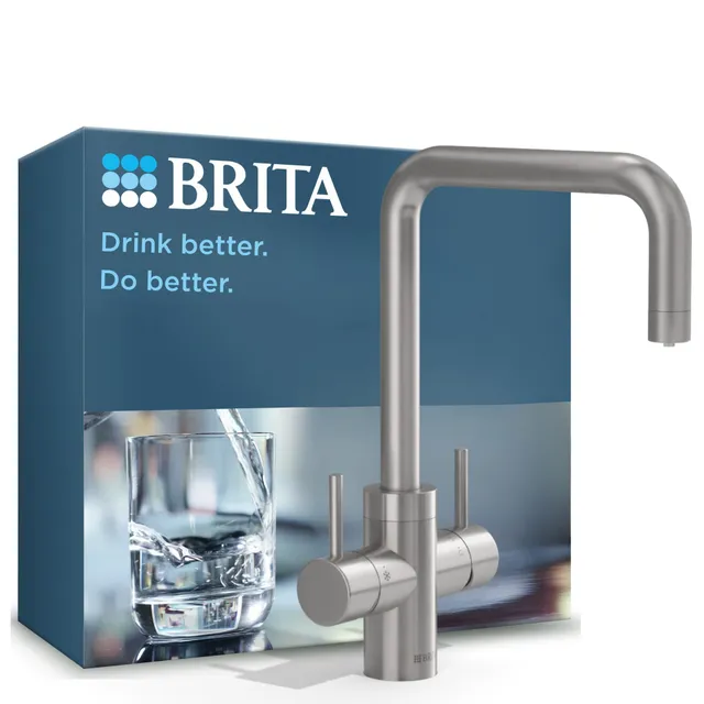 Brita Yource Pro Select Küchenarmatur Edelstahl eckig Set