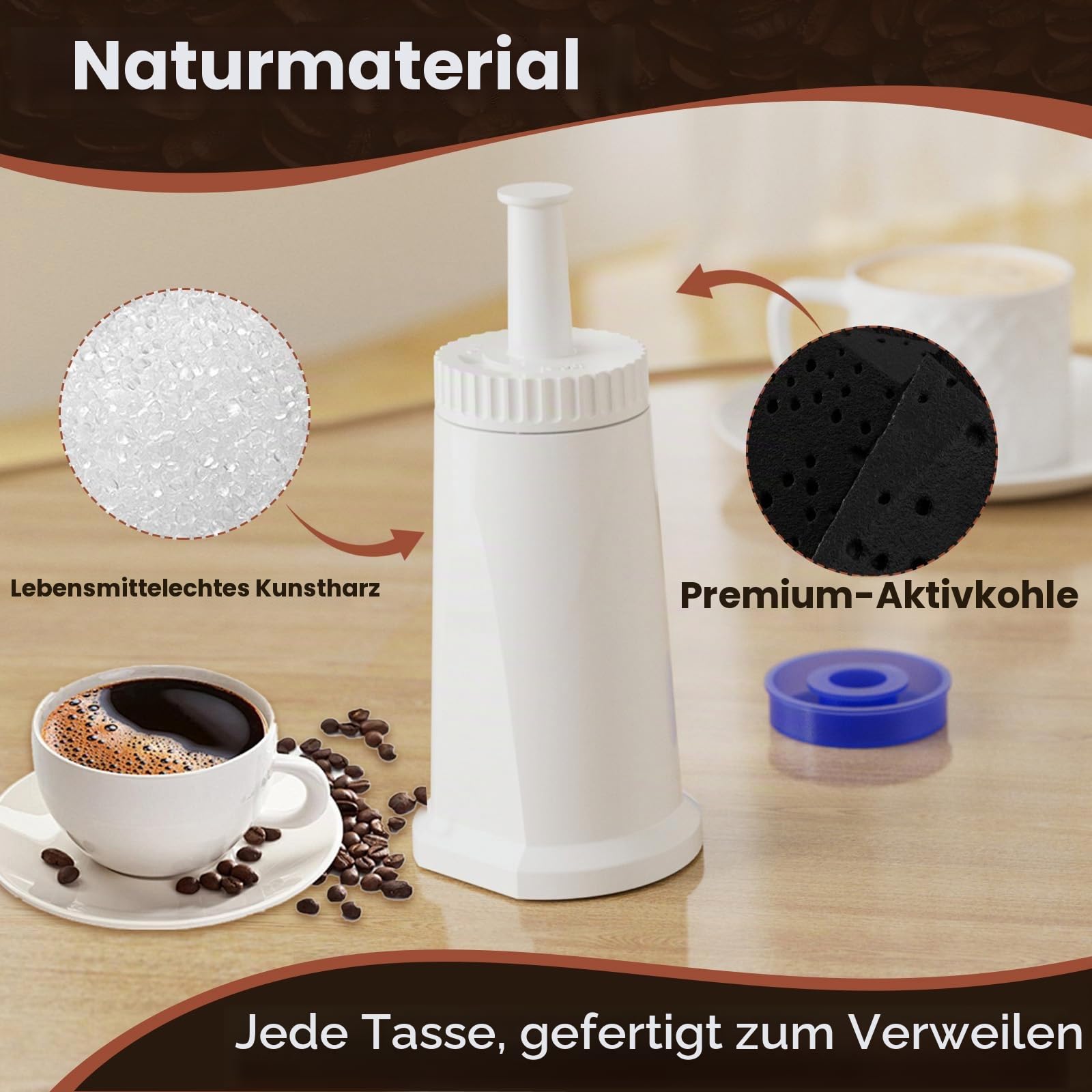 Golden IcePure Kaffee-Wasserfilter Sage Barista 4 Stück Kalkschutz