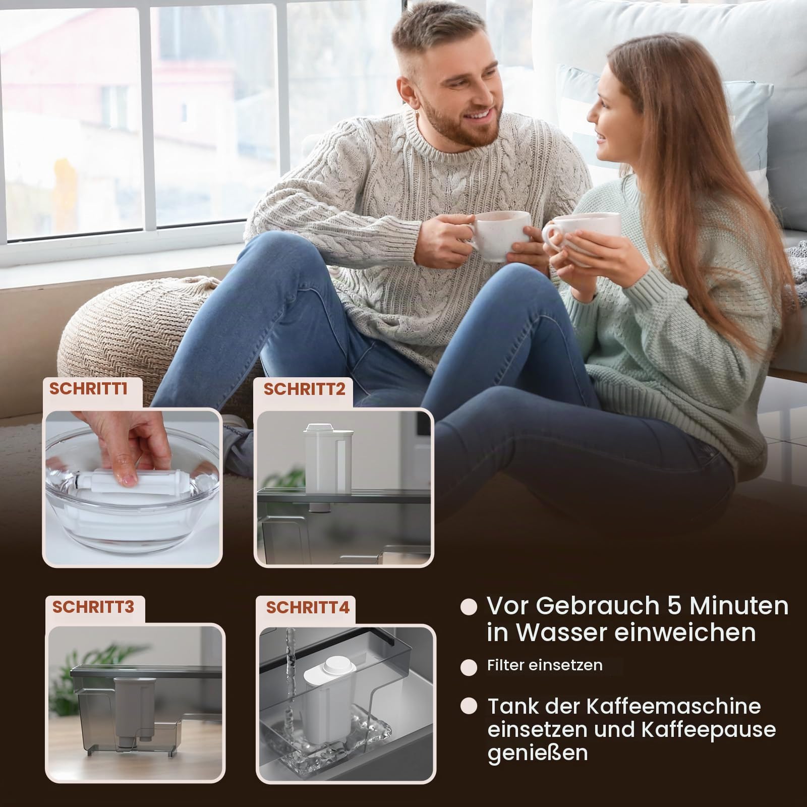 Golden IcePure Coffee Wasserfilter Saeco CA6702 3 Stück Kalkfilter