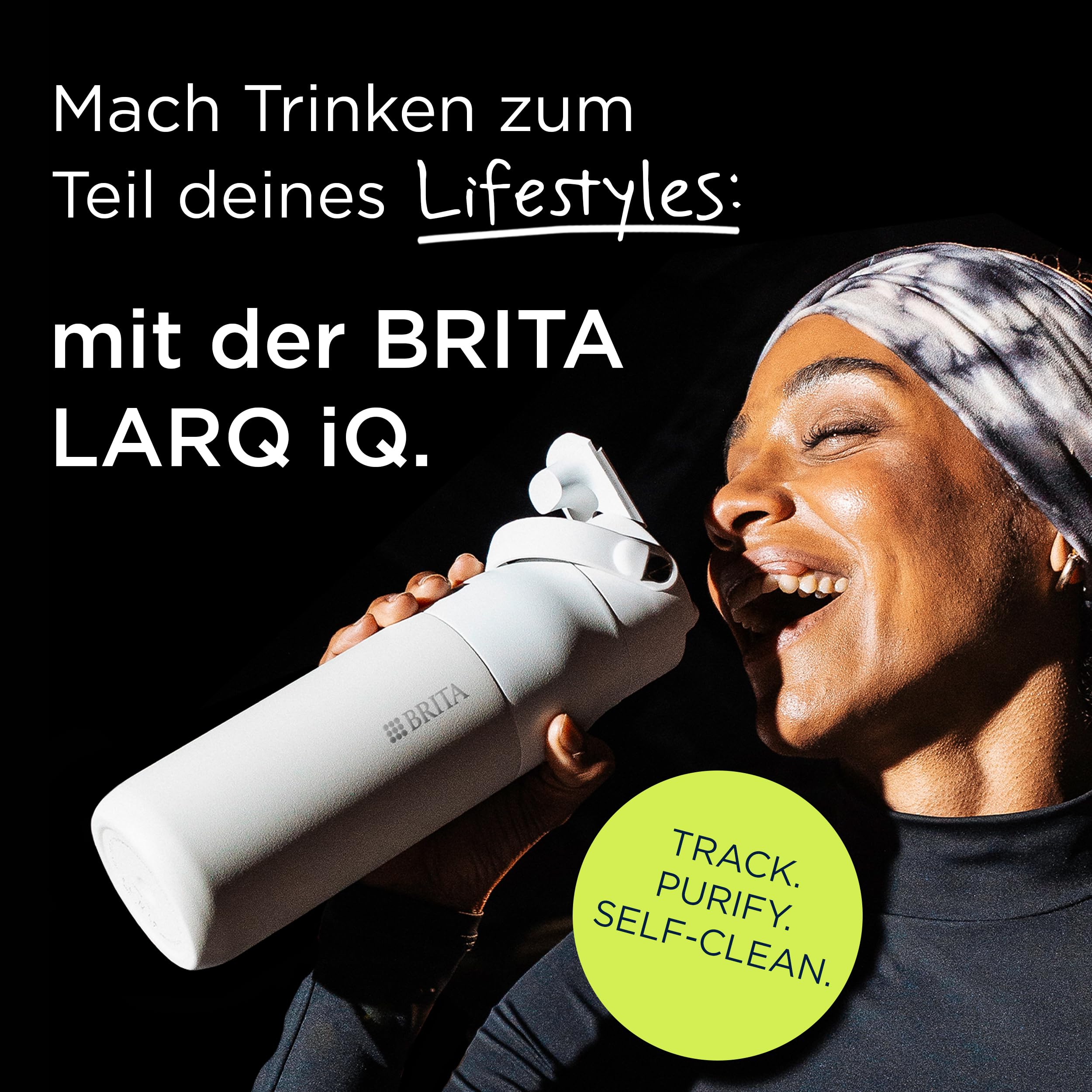 Brita MicroDisc LARQ iQ Trinkflasche 1000 ml schwarz Filter