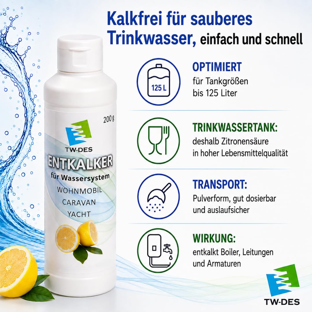 TW-DES Hygieneset Saison Wasserhygiene Tankreiniger 1000L