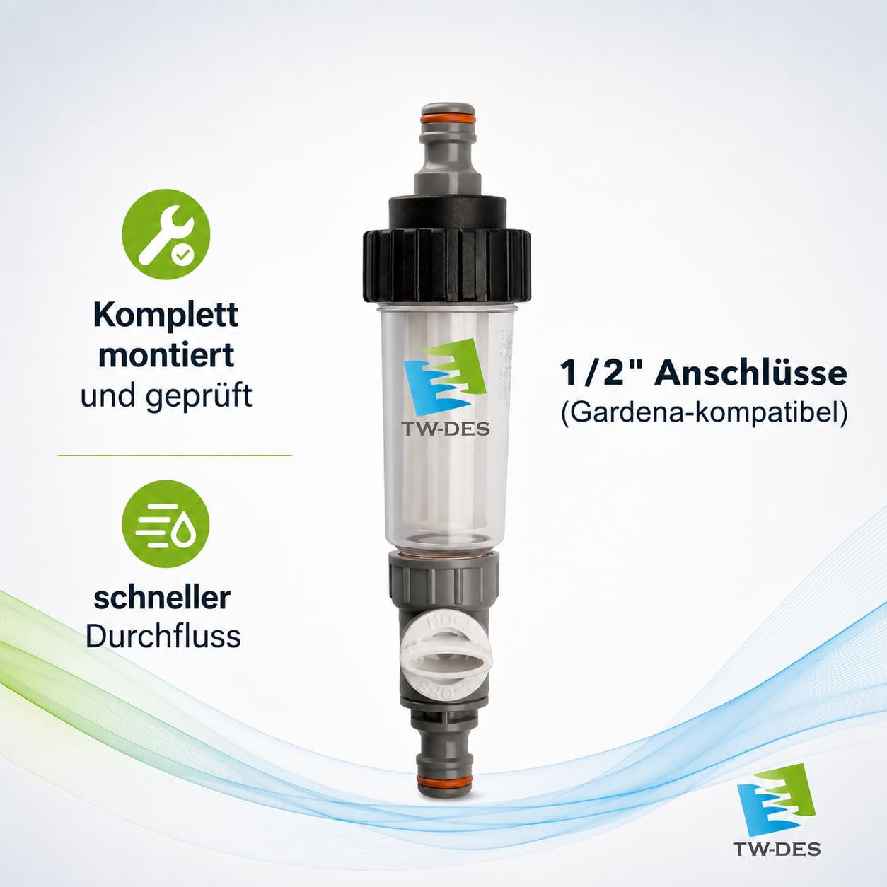 TW-DES Economy Befüllfilter Wassertank Gardena Sandfilter