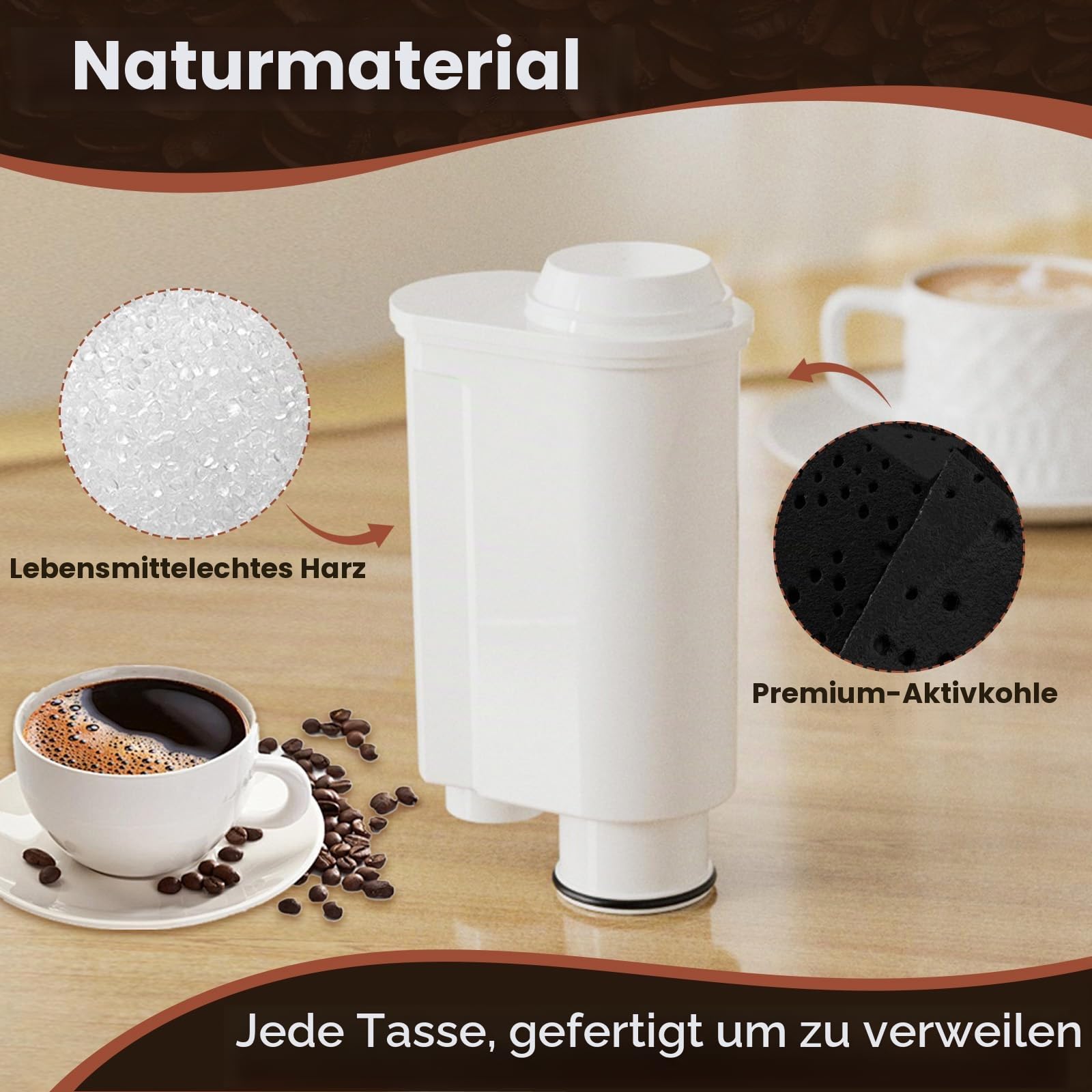 Golden IcePure Coffee Wasserfilter Saeco CA6702 3 Stück Kalkfilter