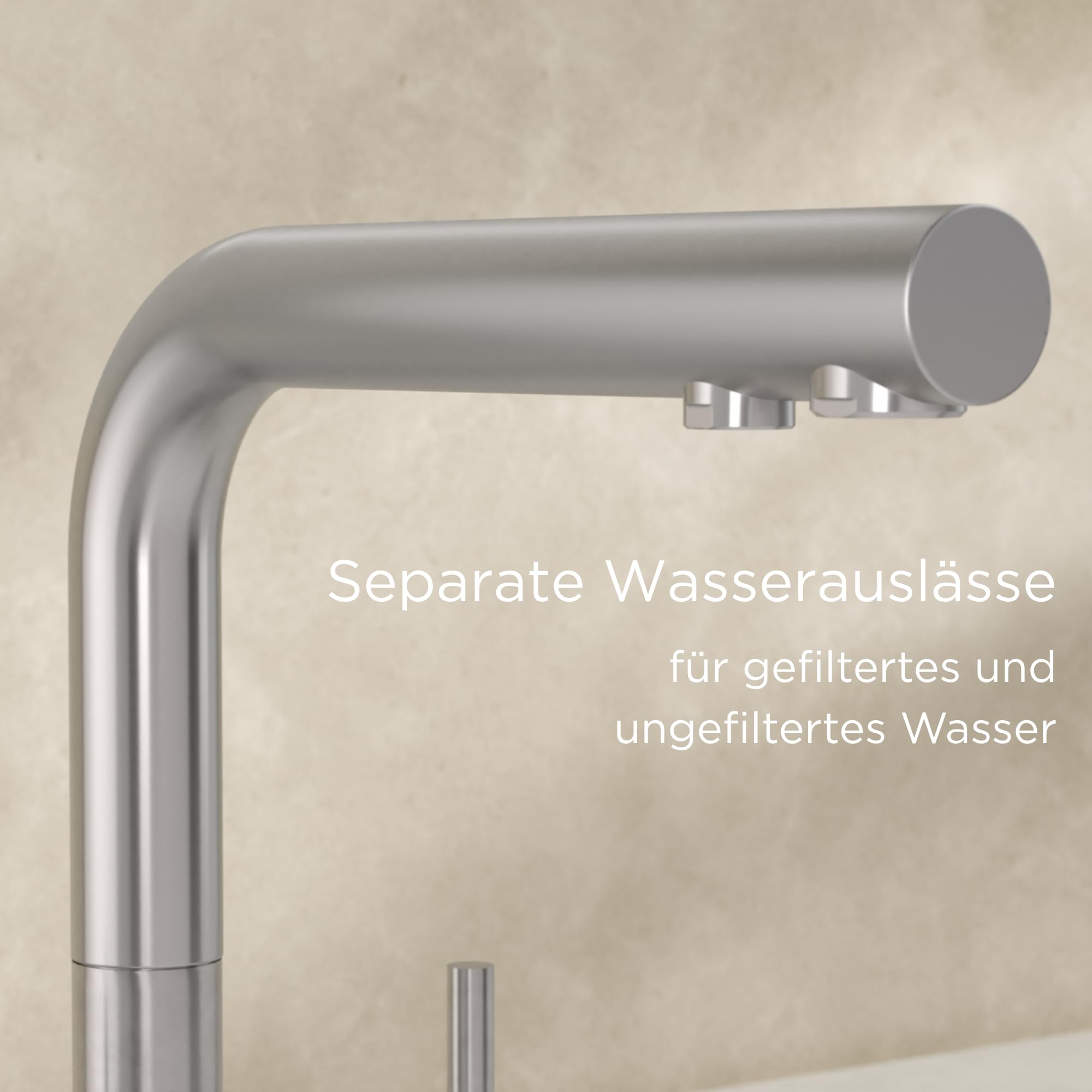 BRITA 3-Wege Küchenarmatur Edelstahl rund mit P 1000 Filter