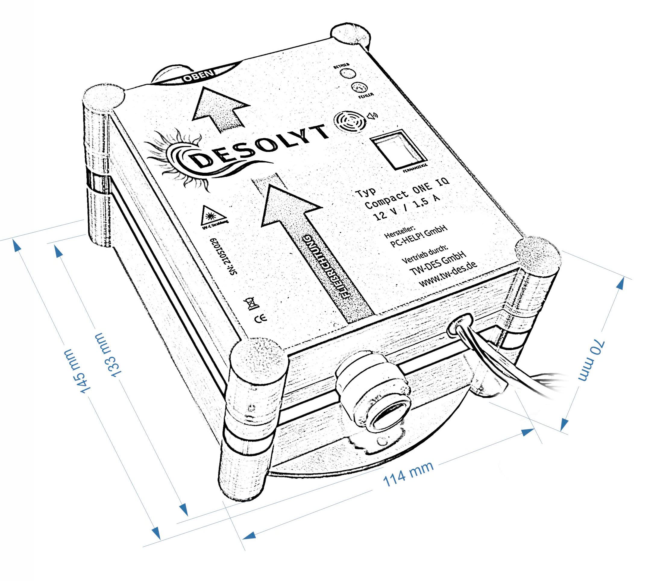 TW-DES Compact One IQ Sense UV-C Wasserdesinfektion 12V