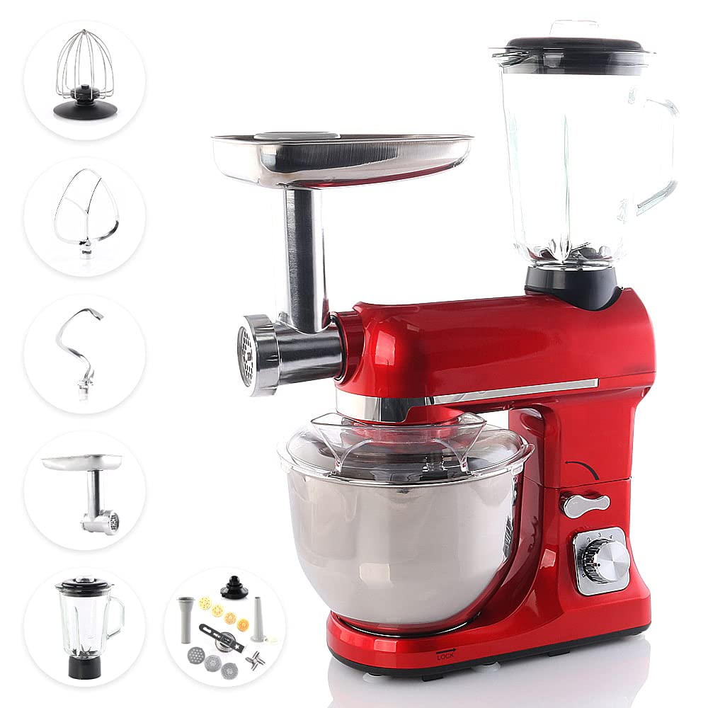 BEM Alex Küchenmaschine rot 5L 1800W mit Fleischwolf