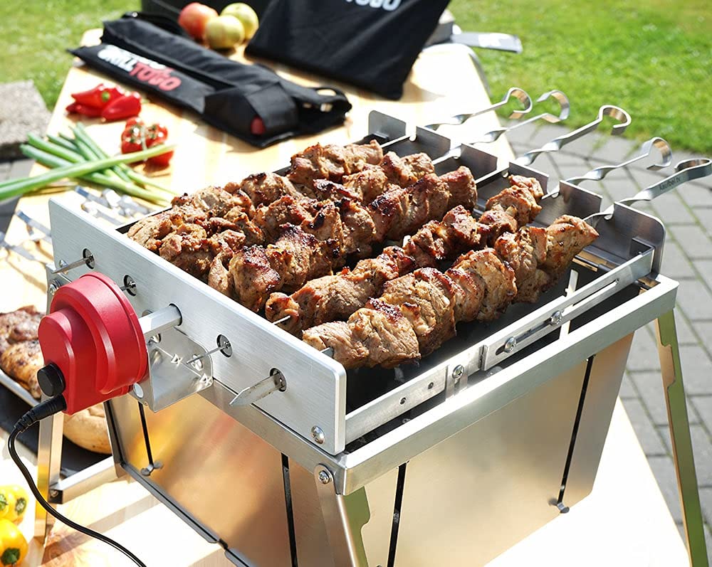 BEM Rambo ToGo Schaschlikgrill Edelstahl mit Motor Set