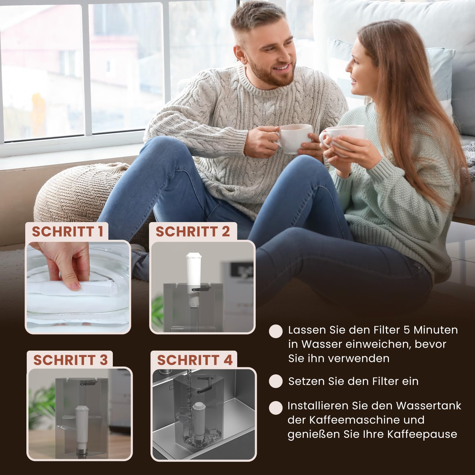 Golden IcePure Coffee Wasserfilter Krups F088 4 Stück Anti-Kalk